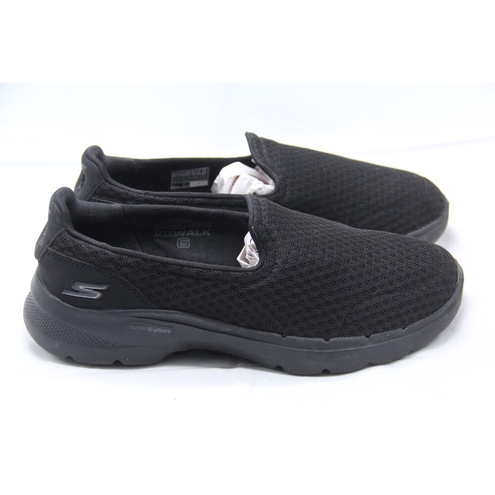 Skechers GOwalk 6 Shoes Women Sz 8.5 Wide Black Slip On Walking Comfort 124508W